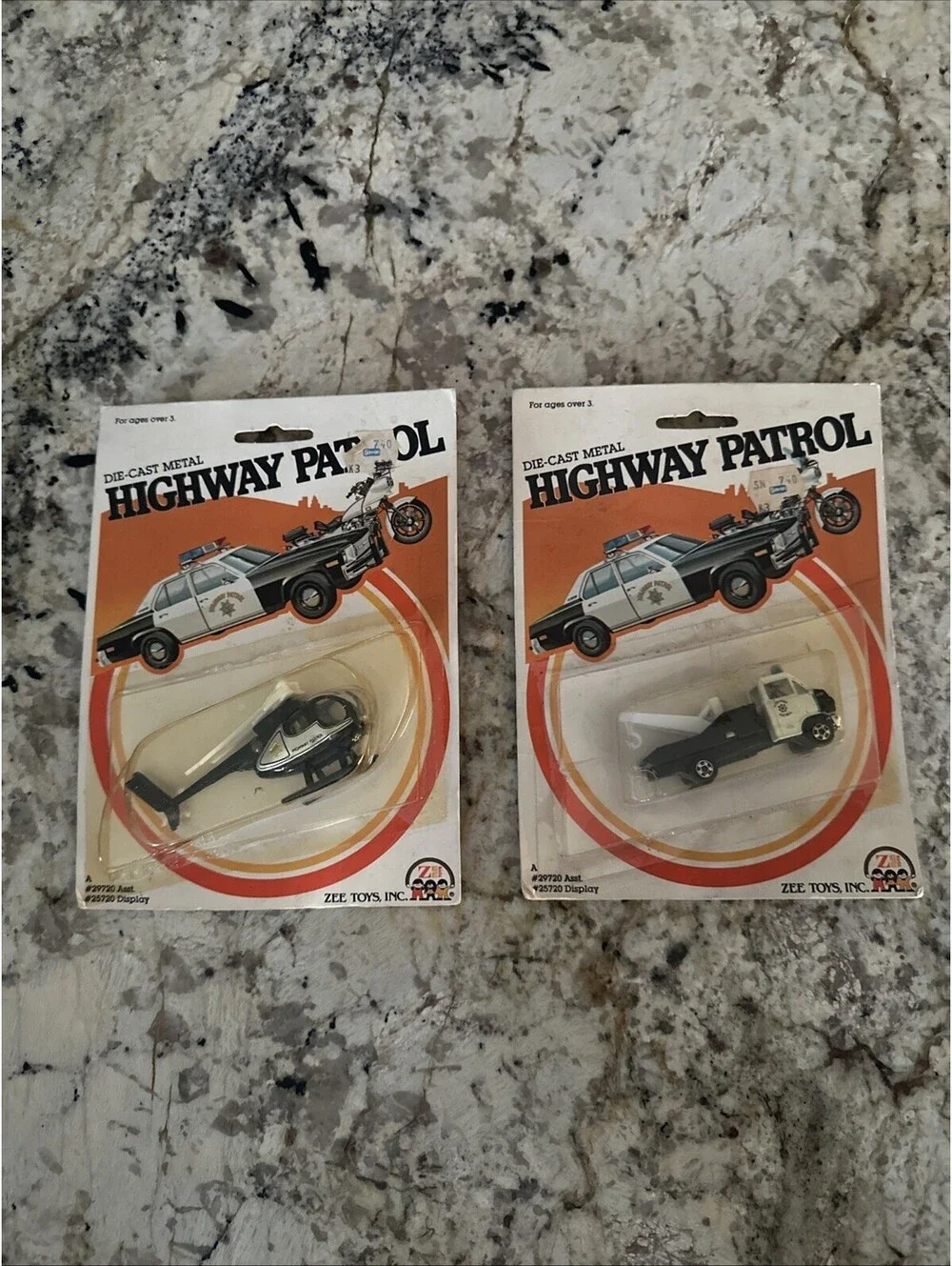 1982 ZEE TOYS Highway Patrol Diecast Helicopter & Tow Truck NEW